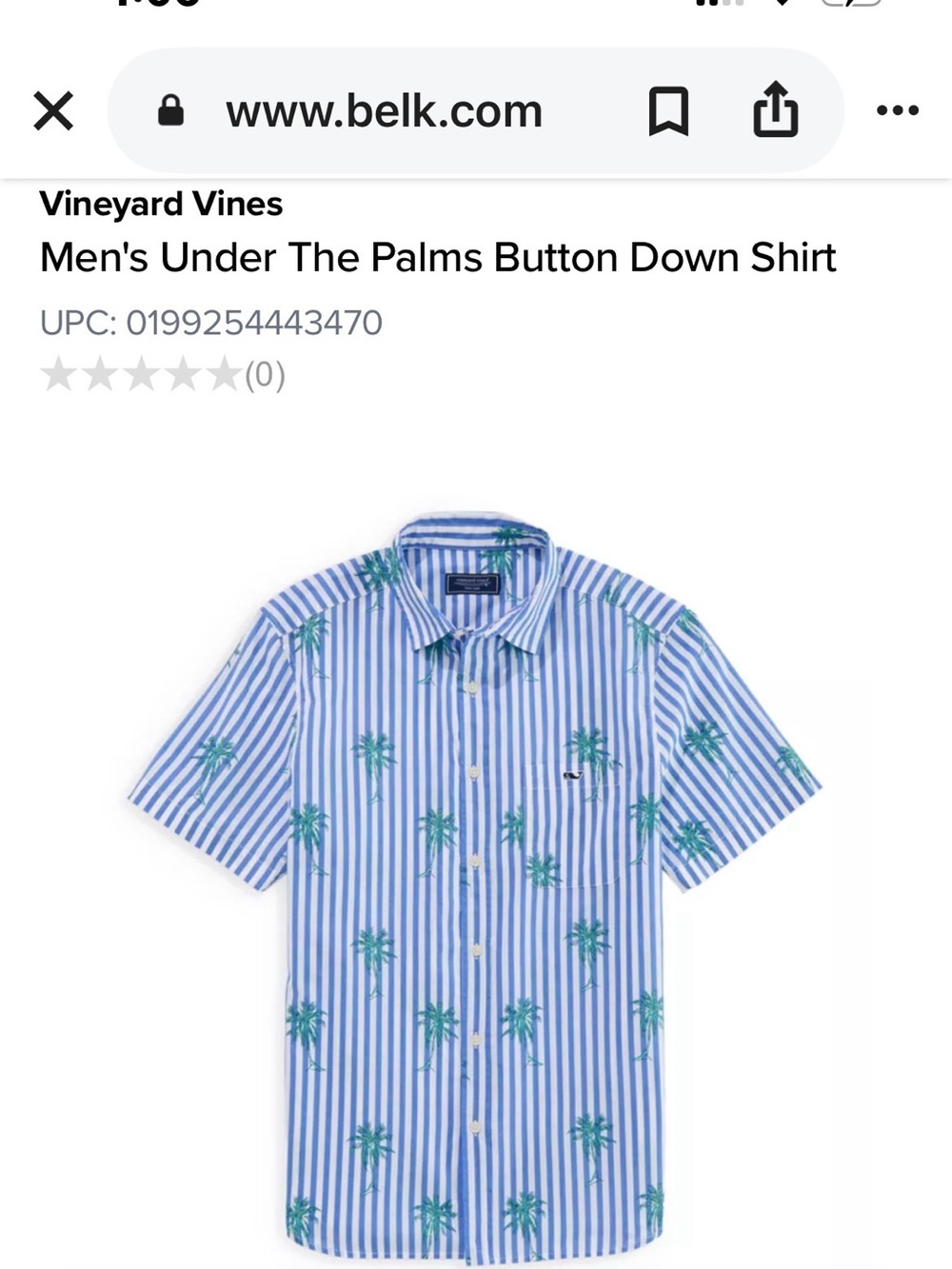 Vineyard Vines Blue & White Striped Palm-Print Button-Down Shirt